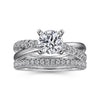 Gabriel & Co. Round Twisted Diamond Engagement Ring ER10439W44JJ