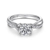 Gabriel & Co. Round Twisted Diamond Engagement Ring ER10951W44JJ