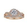 Gabriel & Co. Vintage Inspired Round Halo Diamond Engagement Ring ER11828R3K44JJ