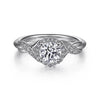 Gabriel & Co. Vintage Inspired Round Halo Diamond Engagement Ring ER11828R3W44JJ
