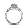 Gabriel & Co. Vintage Inspired Round Halo Diamond Engagement Ring ER11828R3W44JJ