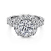 Gabriel & Co. Cushion Halo Round Diamond Engagement Ring ER11986R9W44JJ