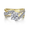Gabriel & Co. 14K White-Yellow Gold Round Diamond Engagement Ring ER12337R6M44JJ