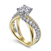 Gabriel & Co. 14K White-Yellow Gold Round Diamond Engagement Ring ER12337R6M44JJ