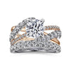 Gabriel & Co. Two-Tone Round Free Form Diamond Engagement Ring ER12337R6T44JJ