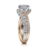 Gabriel & Co. Two-Tone Round Free Form Diamond Engagement Ring ER12337R6T44JJ