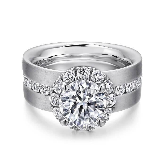 Marquise Moissanite Ring Gold Halo Diamond Ring Stackable Ring Set Platinum / 6.0