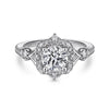 Gabriel & Co. Vintage Inspired Halo Diamond Engagement Ring ER14411R4W44JJ