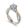 Gabriel & Co. Round Diamond Twisted Engagement Ring ER14460R4T44JJ