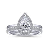 Gabriel & Co. Pear Shape Halo Diamond Engagement Ring ER14920P4W44JJ