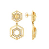 Michael M 14K Yellow Gold Hex Truss Cocktail Earrings ER512