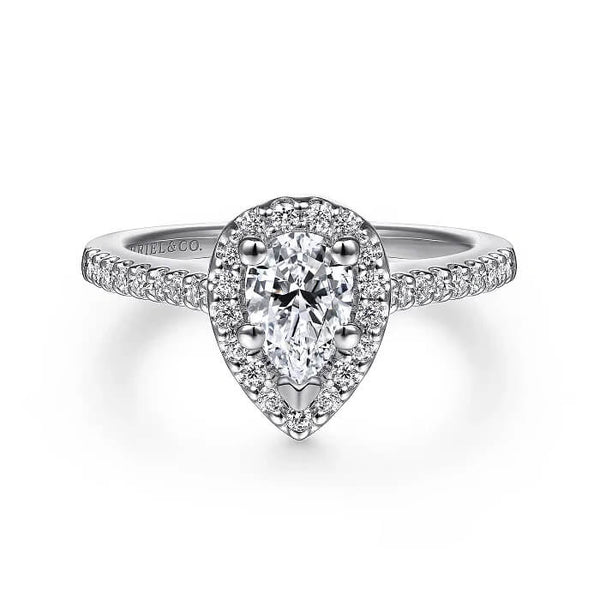 Gabriel & Co. Pear Shape Halo Diamond Engagement Ring ER5828W44JJ