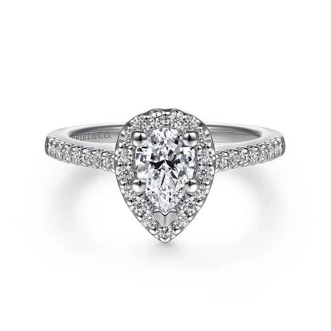 Gabriel & Co. Pear Shape Halo Diamond Engagement Ring ER5828W44JJ