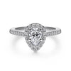 Gabriel & Co. Pear Shape Halo Diamond Engagement Ring ER5828W44JJ