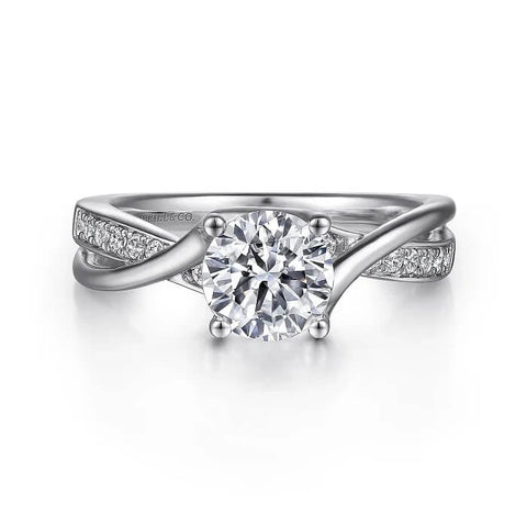 Gabriel & Co. Round Bypass Diamond Engagement Ring ER6360W44JJ