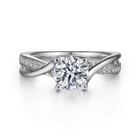 Gabriel & Co. Round Bypass Diamond Engagement Ring ER6360W44JJ
