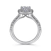 Gabriel & Co. Cushion Halo Round Diamond Engagement Ring ER6872W44JJ