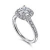 Gabriel & Co. Cushion Halo Round Diamond Engagement Ring ER6872W44JJ