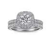 Gabriel & Co. Cushion Halo Round Diamond Engagement Ring ER6872W44JJ