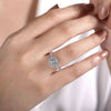 Gabriel & Co. Cushion Halo Round Diamond Engagement Ring ER6872W44JJ