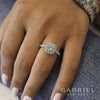 Gabriel & Co. Cushion Halo Round Diamond Engagement Ring ER6872W44JJ