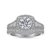 Gabriel & Co. Vintage Cushion Halo Round Diamond Engagement Ring ER7293W44JJ