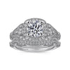 Gabriel & Co. Vintage Cushion Halo Round Diamond Engagement Ring ER7479W44JJ