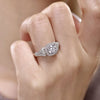 Gabriel & Co. Vintage Cushion Halo Round Diamond Engagement Ring ER7479W44JJ