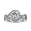 Gabriel & Co. Round Halo Diamond Engagement Ring ER7804W44JJ