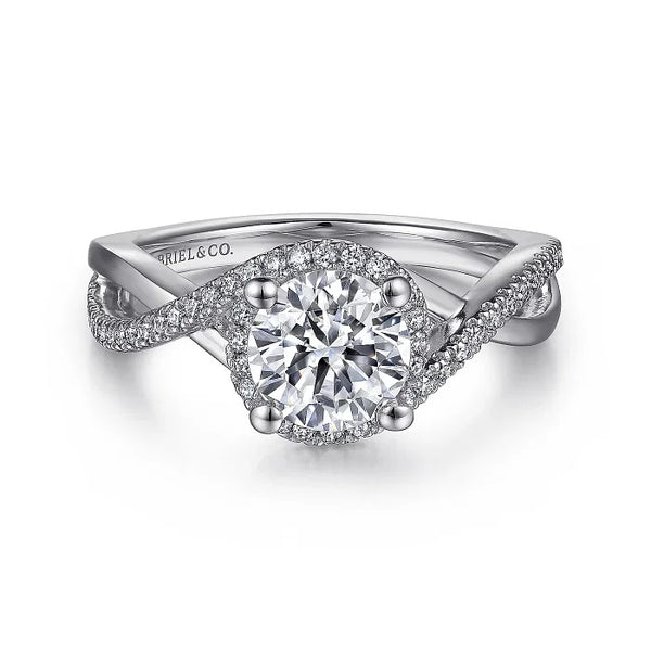 Gabriel & Co. Round Halo Diamond Engagement Ring ER7804W44JJ