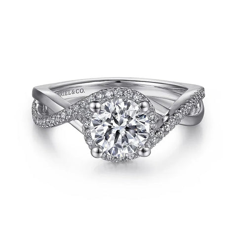 Gabriel & Co. Round Halo Diamond Engagement Ring ER7804W44JJ