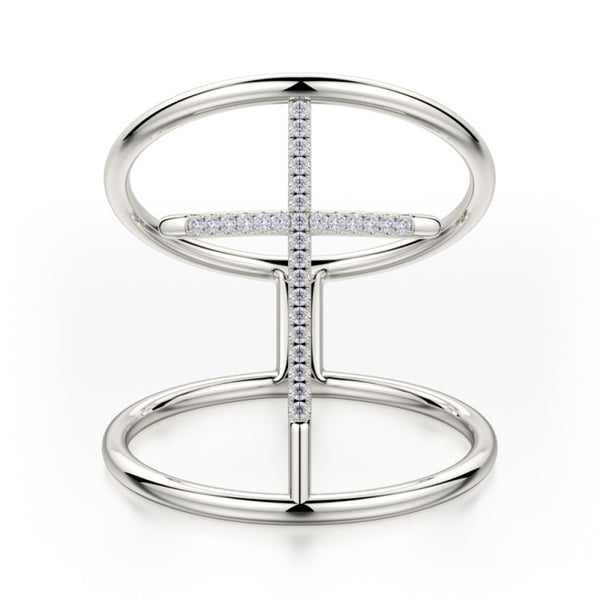Michael M 14K White Gold Modern Diamond Fashion Ring F284-6.5