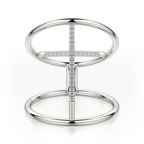 Michael M 14K White Gold Modern Diamond Fashion Ring F284-6.5