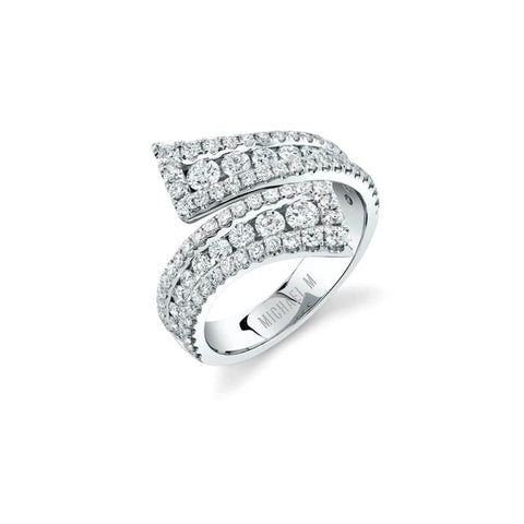 Michael M EUROPA 18K White Gold Bypass Diamond Ring F402
