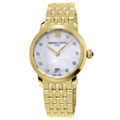 Frederique Constant Classics Yellow Gold-Plated Quartz Ladies Watch FC-220MPWD1S25B