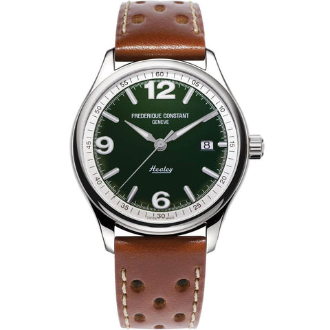 Frederique Constant Men's Vintage Rally Healey Automatic Brown Leather Strap Watch FC-303HGRS5B6