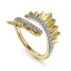 Gabriel & Co. Diamond Bypass Ring with Diamond Cut Texture LR52414Y45JJ