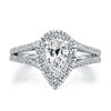 A.JAFFE Pear Shape Split Shank Halo Diamond Engagement Ring MES824/164