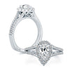 A.JAFFE Pear Shape Split Shank Halo Diamond Engagement Ring MES824/164