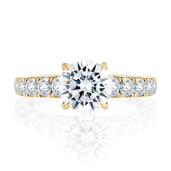 A.JAFFE Modern Diamond Pave Round Cut Diamond Engagement Ring MESRD2339/231