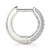 Michael M 18K White Gold Huggie Diamond Hoop Earrings MOB107