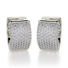 Michael M 18K White Gold Huggie Diamond Hoop Earrings MOB107