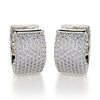 Michael M 18K White Gold Huggie Diamond Hoop Earrings MOB107