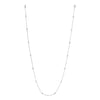 14K White Gold Round Diamond Chain Necklace, 18 inches long