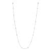 14K White Gold Round Diamond Chain Necklace, 18 inches long