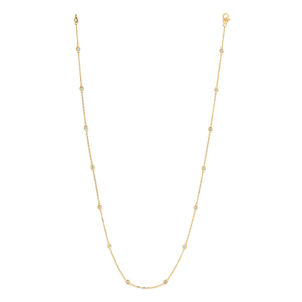 14K Yellow Gold Diamond Chain Necklace N4964Y5-18