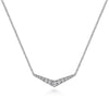 Gabriel & Co. 14K White Gold Curved Diamond Bar Necklace NK5568W45JJ