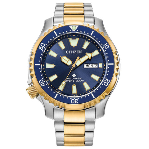 Citizen Promaster Dive Automatic Blue Dial Two-Tone Men's Watch NY0154-51L