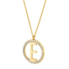 Michael M Tetra Pave 14K Yellow Gold Diamond E Initial Medallion P367