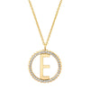 Michael M Tetra Pave 14K Yellow Gold Diamond E Initial Medallion P367